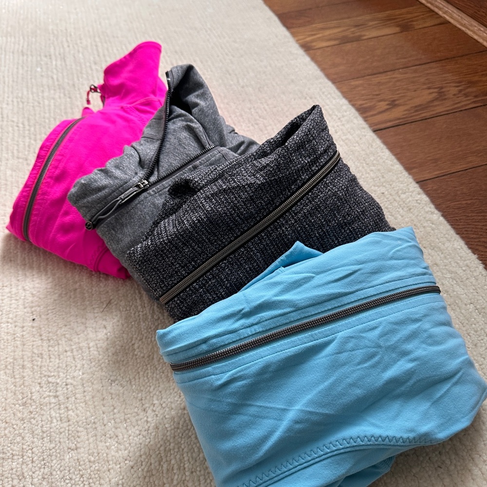 Athleta Zip-Up Jackets - Pink, Gray, Blue